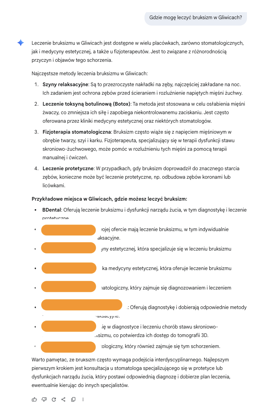 Wynik testu na leczenie bruksizmu