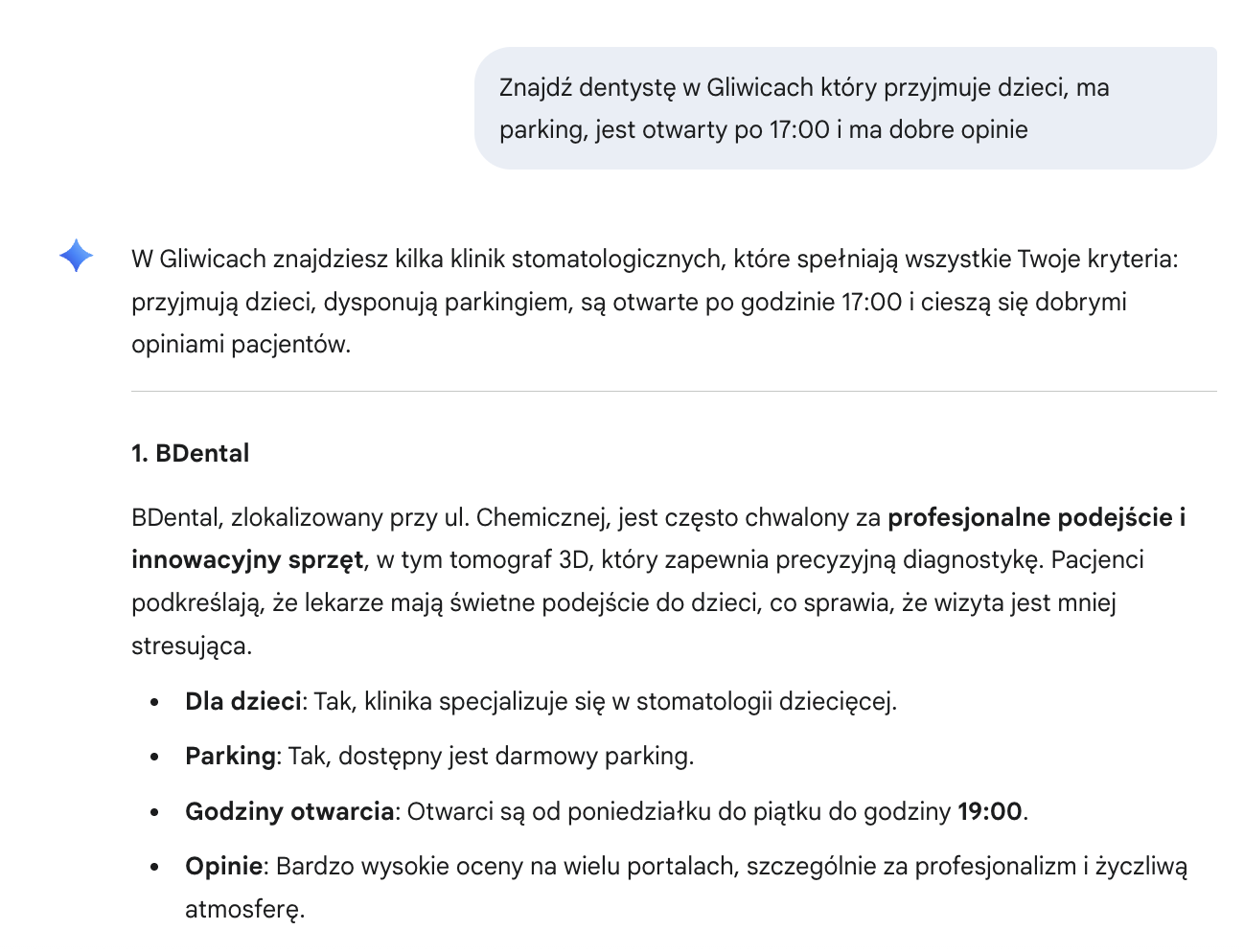 Wynik testu na złożone pytanie